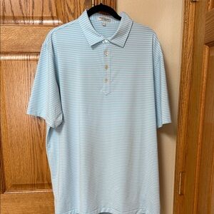 Peter Millar Light Blue Striped Polo